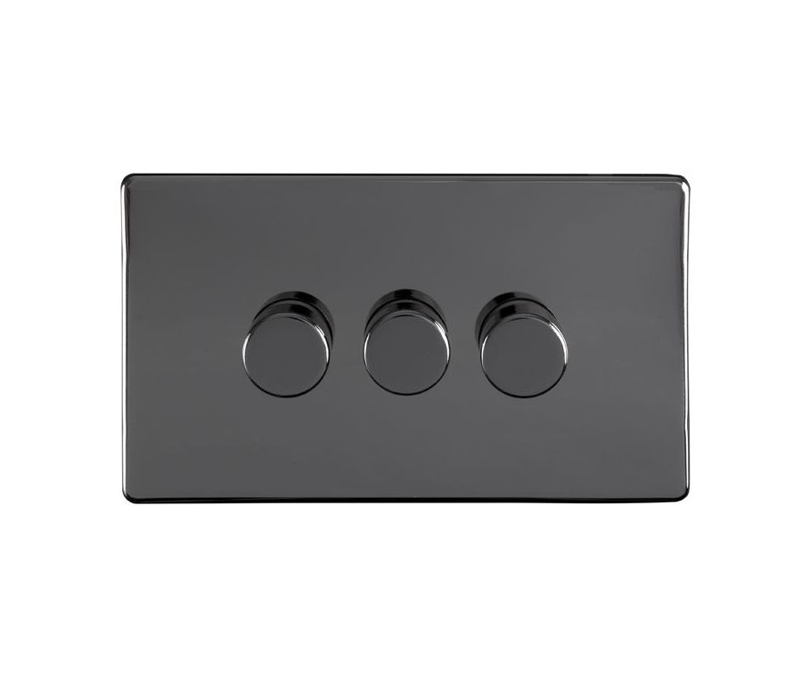 Eurolite Black Nickel LED 2 Way 3 Gang Dimmer Switch  | ECBN3DLED