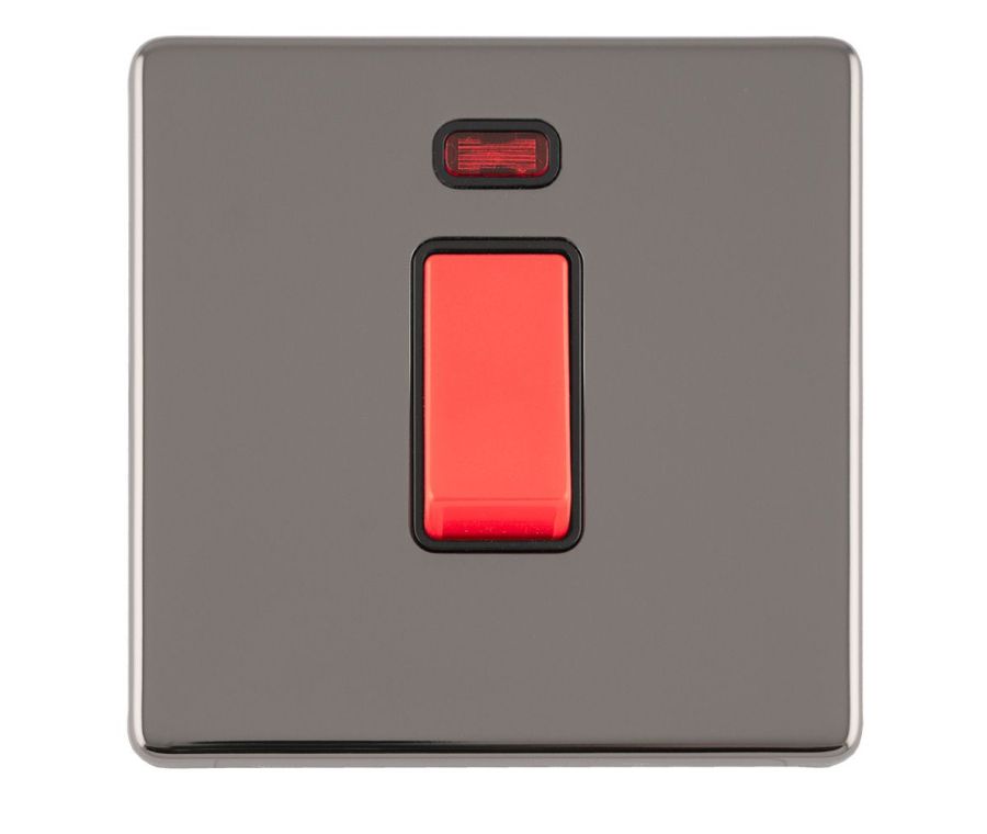 Eurolite Black Nickel 1 Gang 45 Amp DP Cooker Switch with neon | ECBN45ASWNSB