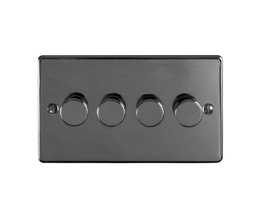 Eurolite Black Nickel LED 2 Way 4 Gang Dimmer Switch  | ECBN4DLED