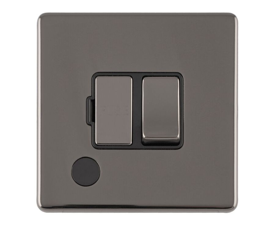 Eurolite Black Nickel Switched Fuse Spur with flex outlet | ECBNSWFFOW