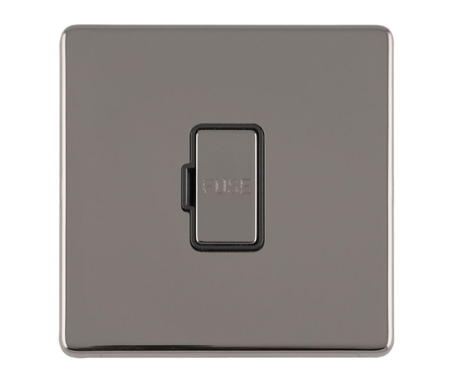 Eurolite Black Nickel 13A Unswitched Fuse Spur  | ECBNUSWFB