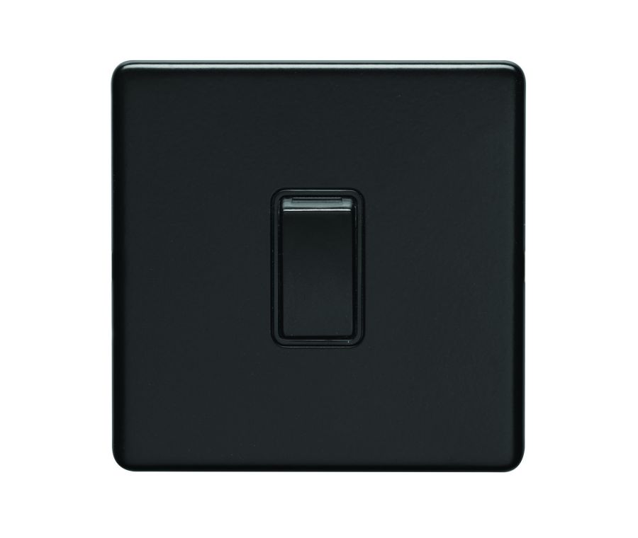 Eurolite Matt Black 1 Gang 10 Amp Intermediate Switch  | ECMBINTB