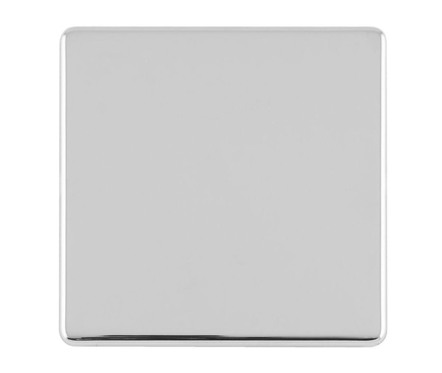 Eurolite Polished Chrome Black Single Blank Plate  | ECPCB1B
