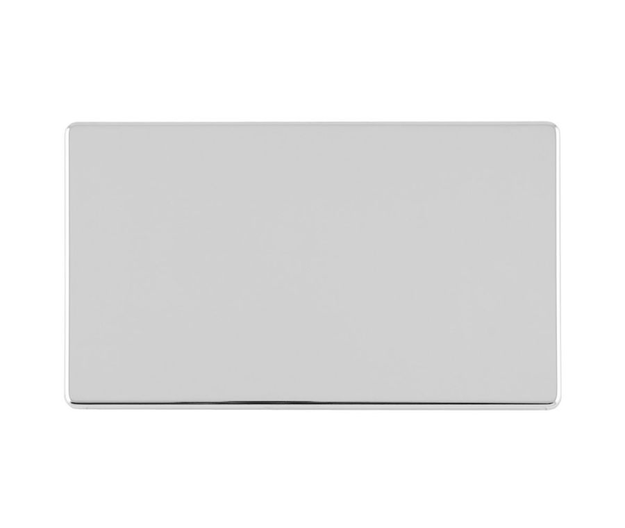 Eurolite Polished Chrome Double Blank Plate  | ECPC2B