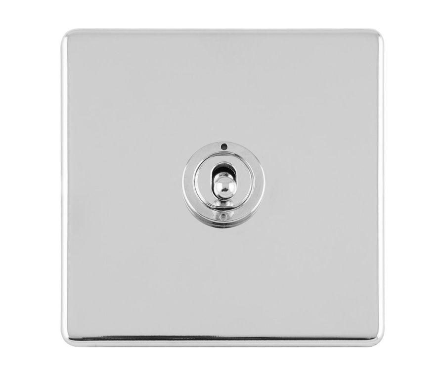 Eurolite Polished Chrome 1 Gang 10Amp Toggle Switch  | ECPCT1SW