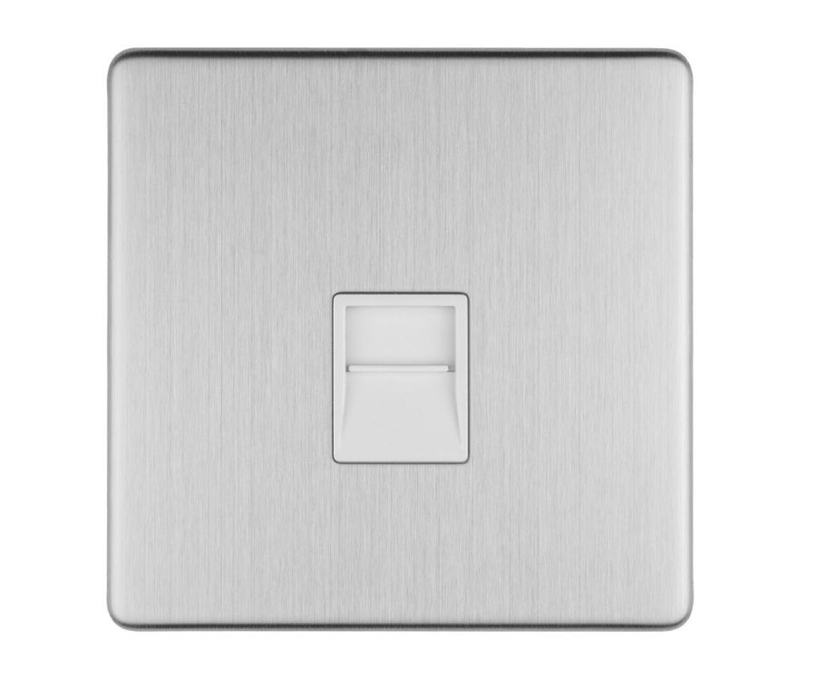 Eurolite White 1 Gang Slave Telephone Socket | ECW1SL