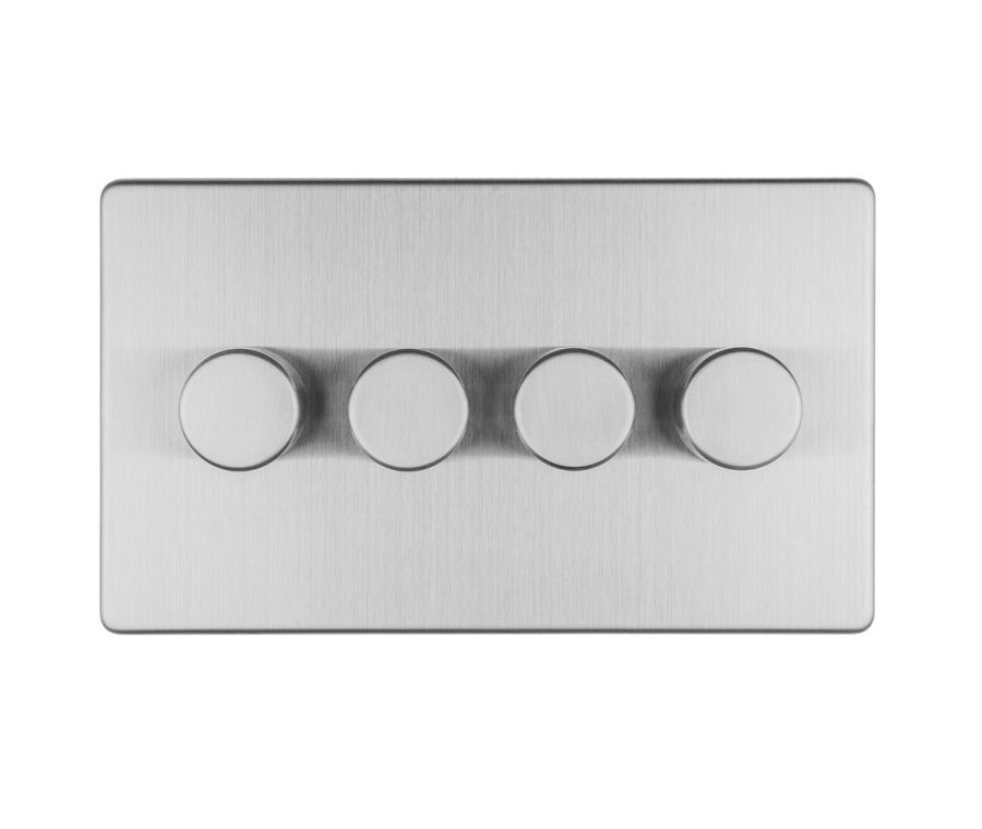 Eurolite Stainless Steel LED 2 Way 4 Gang Dimmer Switch  | ECSS4DLED