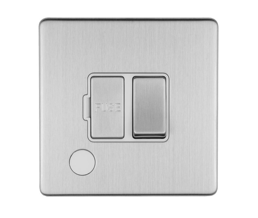 Eurolite Stainless Steel Switched Fuse Spur with flex outlet | ECSSSWFFO
