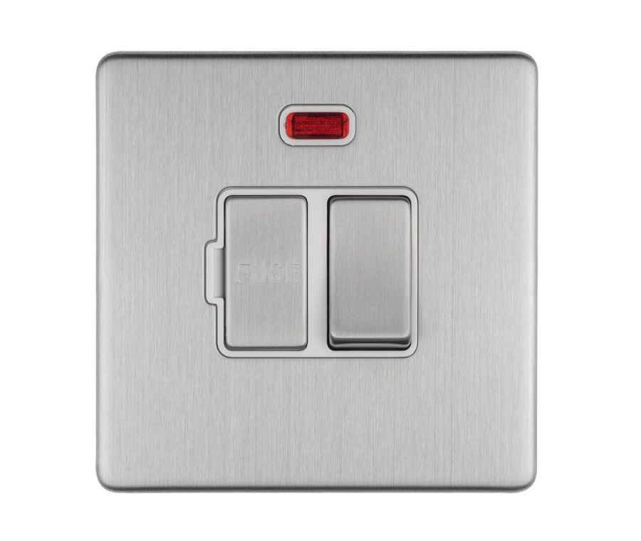 Eurolite Stainless Steel 13A Switched Fuse Spur with neon light  | ECSSSWFN