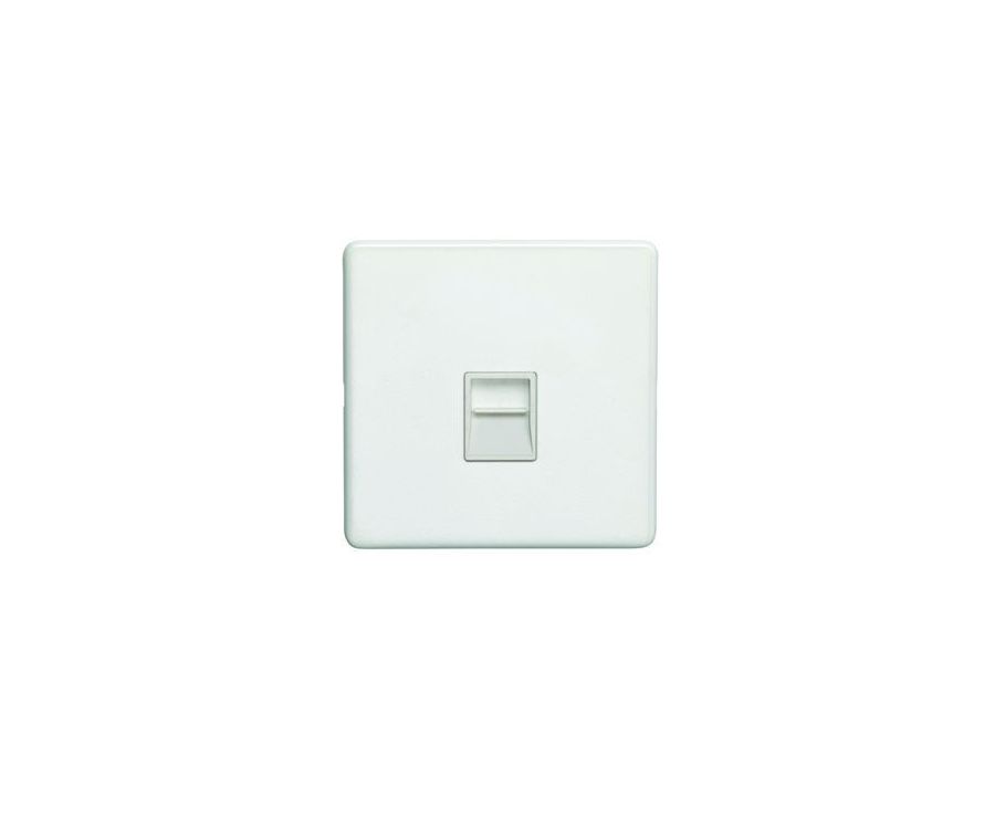 Eurolite White Plate 1 Gang Telephone Master Socket  | ECW1MW