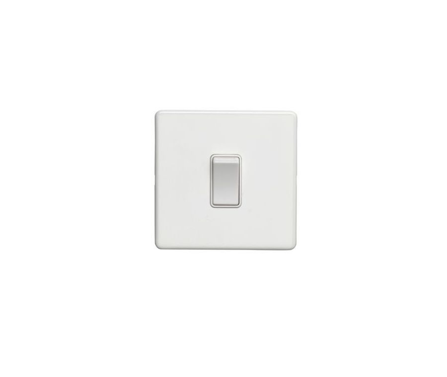 Eurolite White 10 Amp 2 Way 1 Gang Rocker Switch  | ECW1SWW