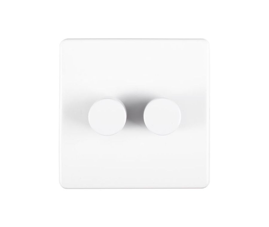 Eurolite White LED 2 Way 2 Gang Dimmer Switch  | ECW2DLED