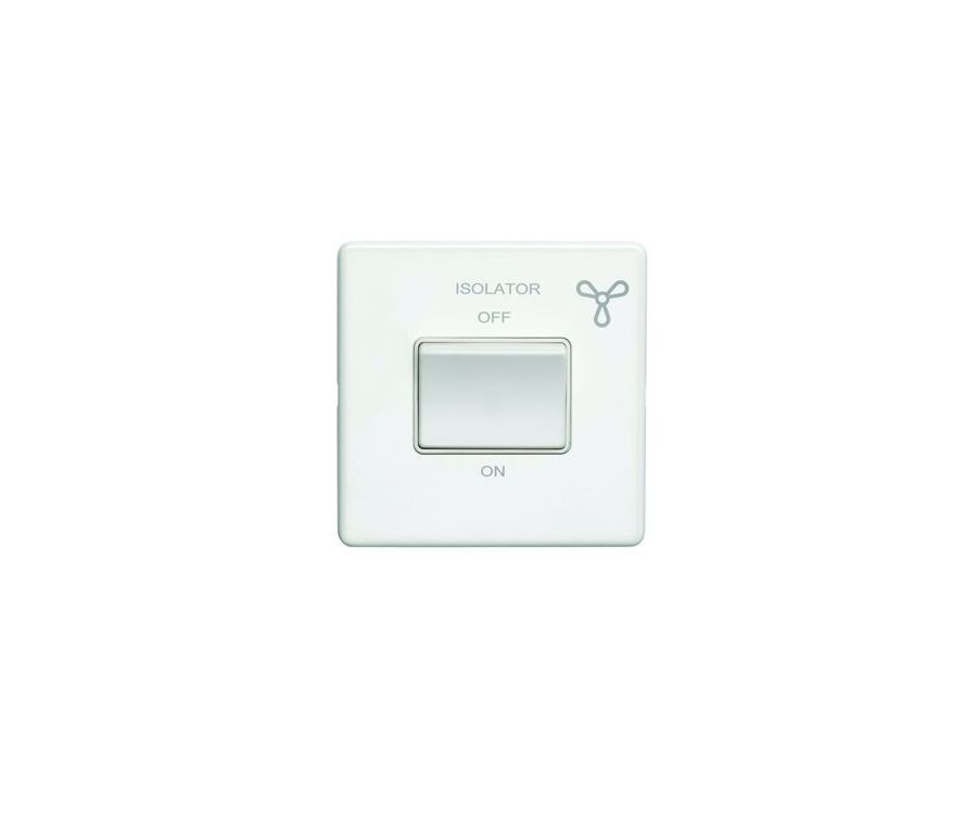 Eurolite White Plate 6 Amp Fan Isolator Switch  | ECWFSWW