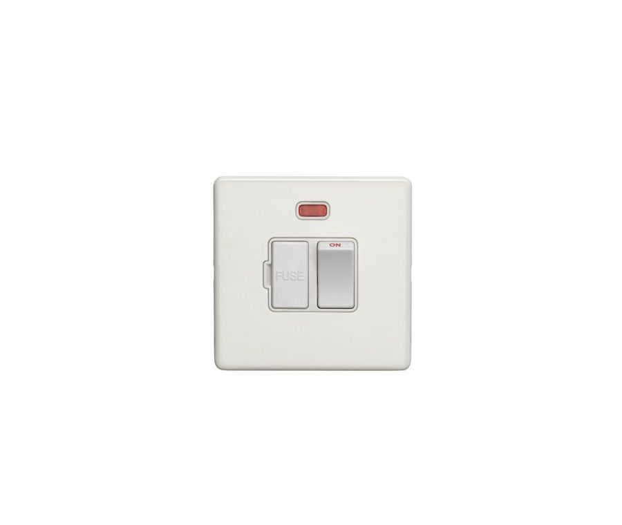 Eurolite White 13A Switched Fuse Spur with neon light  | ECWSWFNW