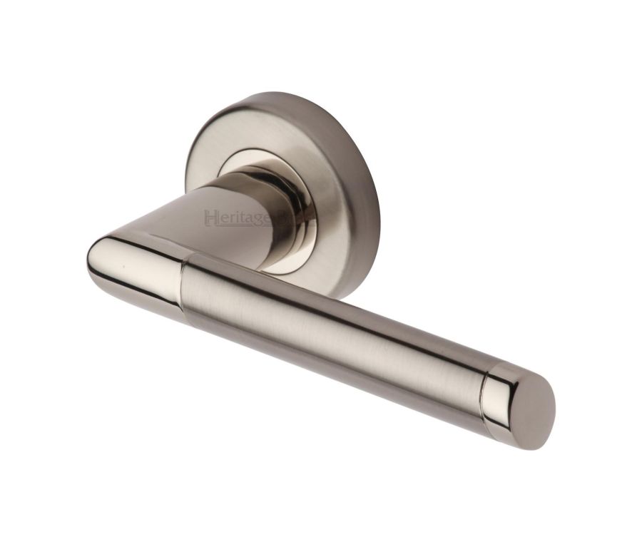 Mercury Split Finish Ellipse Door Handle on Round Rose