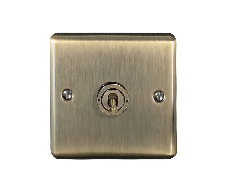 Eurolite Antique Brass 1 Gang Toggle Switch  | ENT1SWABB