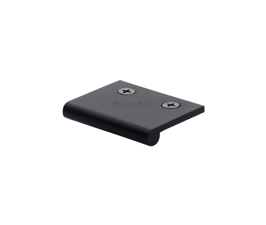 Heritage Brass Matt Black Edge Pull Cabinet Handle 50mm