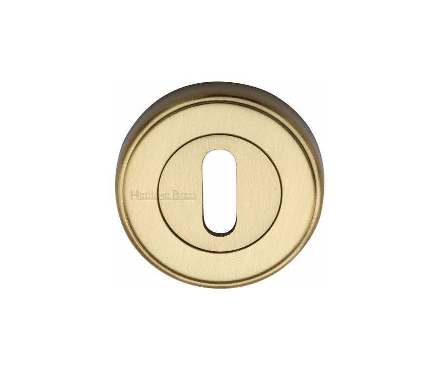 Satin Brass Standard Key Escutcheon Round - ERD7000