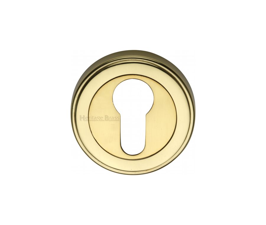 Polished Brass Euro Profile Cylinder Escutcheon Round - ERD7020
