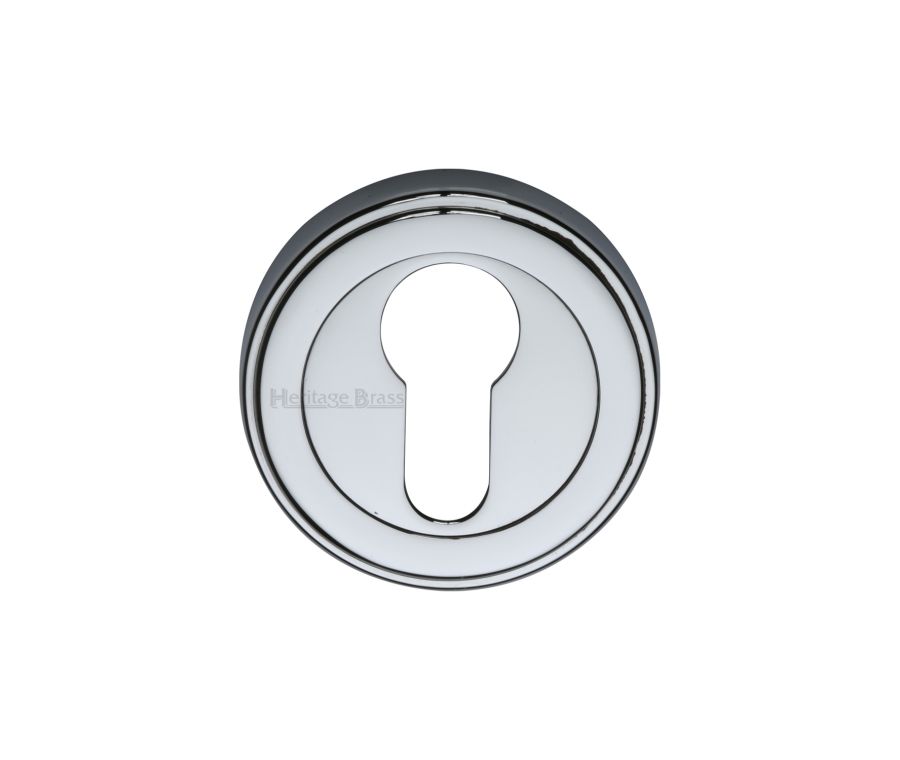 Polished Chrome Euro Profile Cylinder Escutcheon Round - ERD7020
