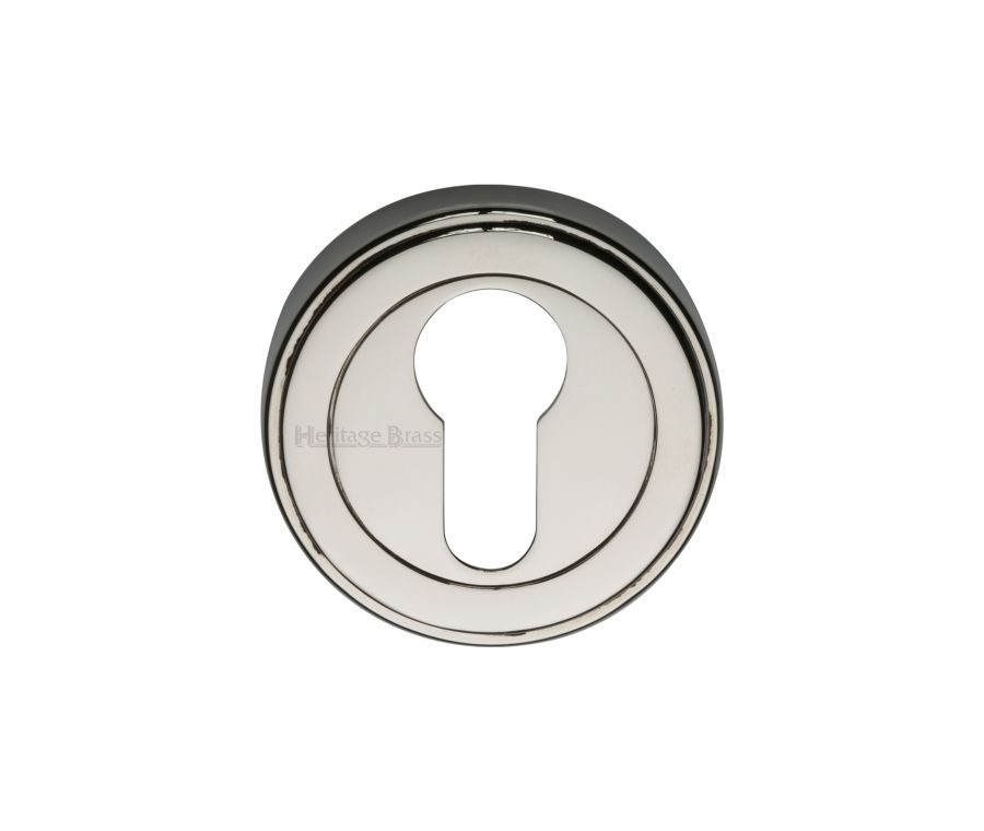 Polished Nickel Finish Euro Profile Cylinder Escutcheon Round - ERD7020