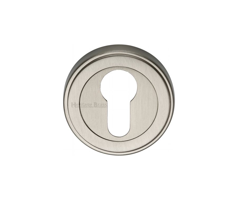 Satin Nickel Euro Profile Cylinder Escutcheon Round - ERD7020
