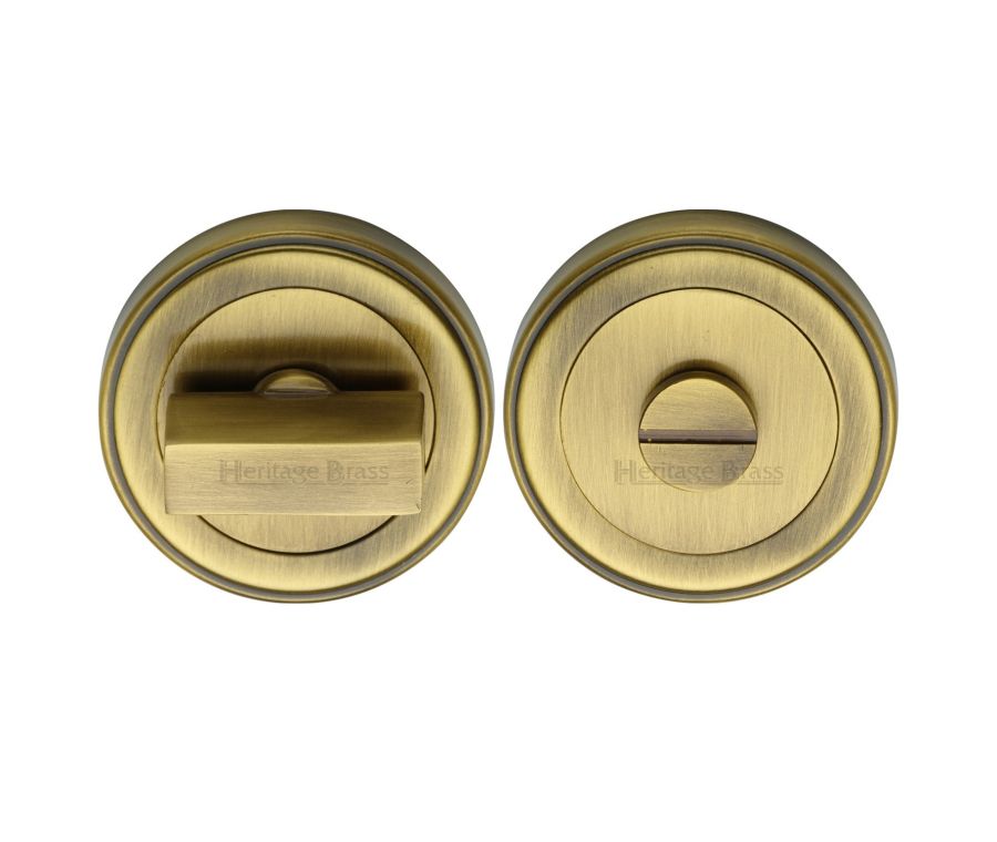 Antique Brass Round Bathroom Turn & Release - ERD7030