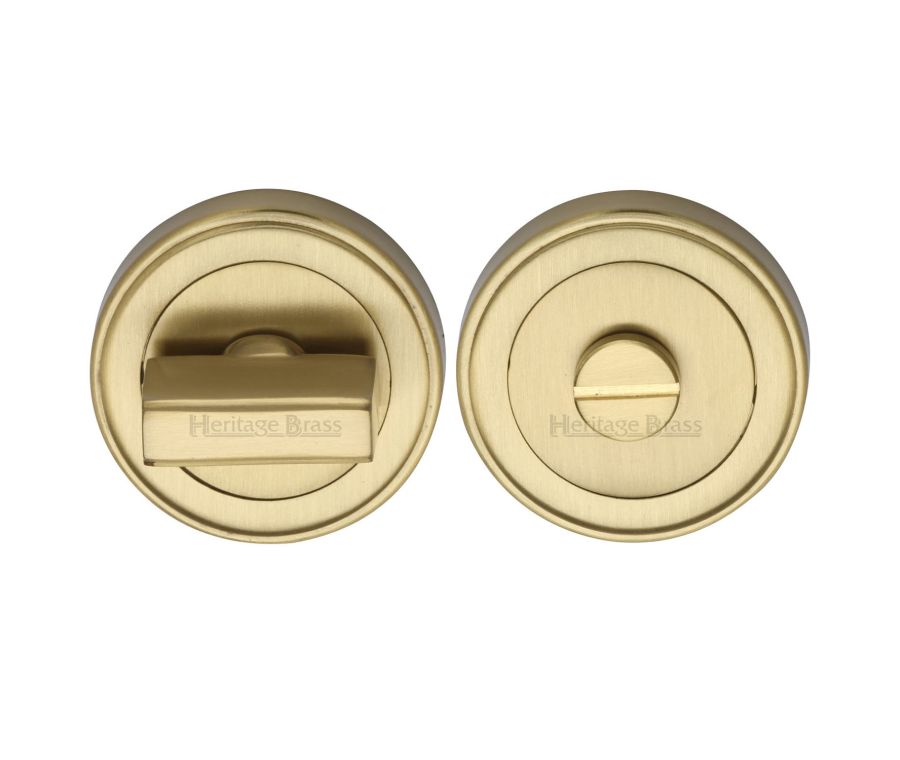 Satin Brass Round Bathroom Turn & Release - ERD7030