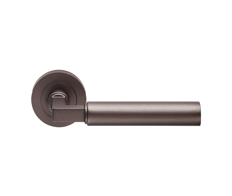 Set Matt Bronze Amiata Lever Furniture on round rose | EUL040MBRZ
