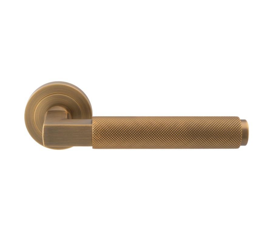 Antique Brass Terazzo Lever on Round Rose | EUL060AB 