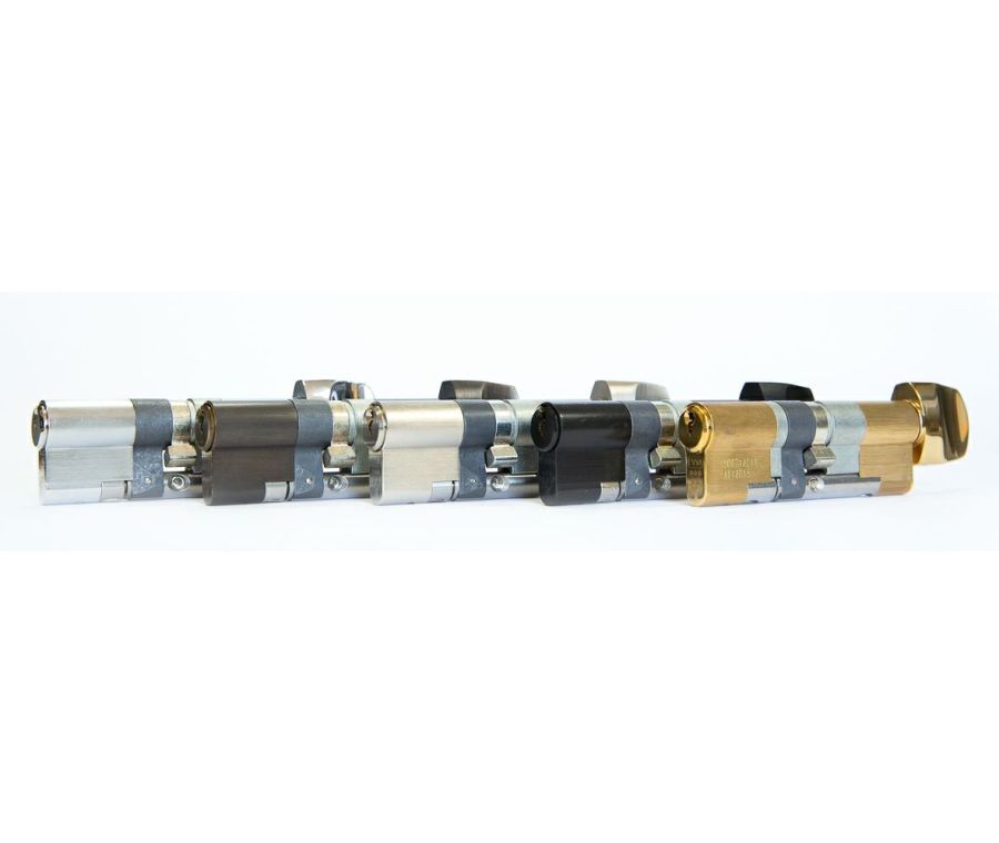 Evva 72mm Satin Brass EPS Modular Euro Cylinder & Thumbturn 36/36