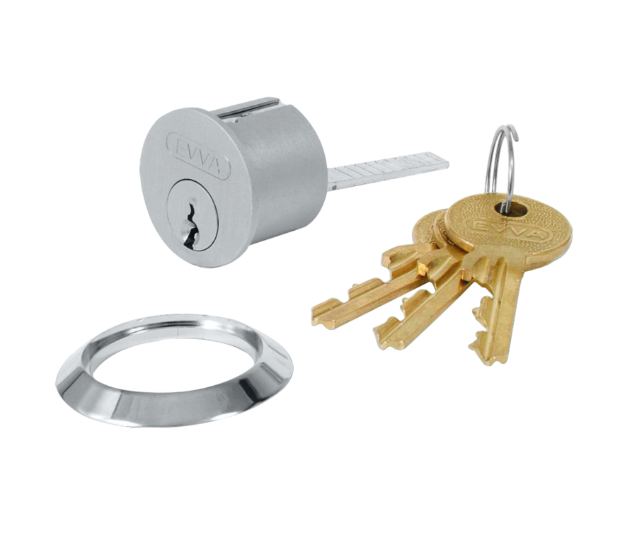 Evva A5 Nickel Plated Standard Rim Cylinder | L6107