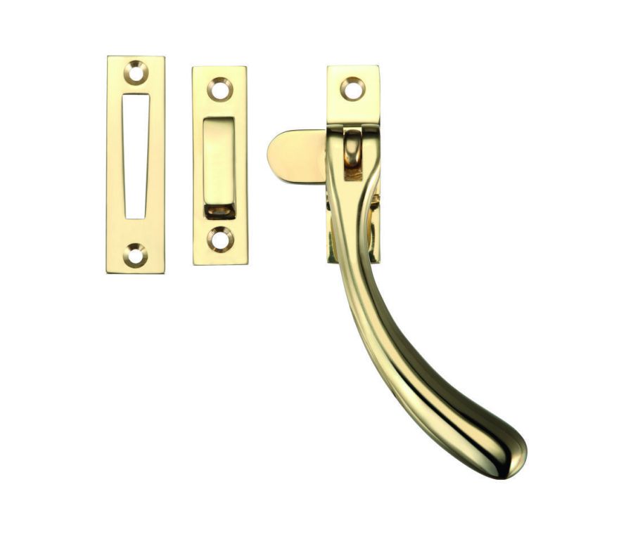 Polished Brass Standard Casement Fastener with hook & plate | FB103PB