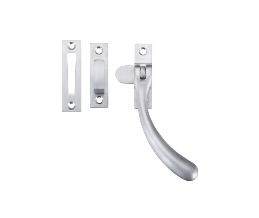 Satin Chrome Standard Casement Fastener with hook & plate | FB103SC