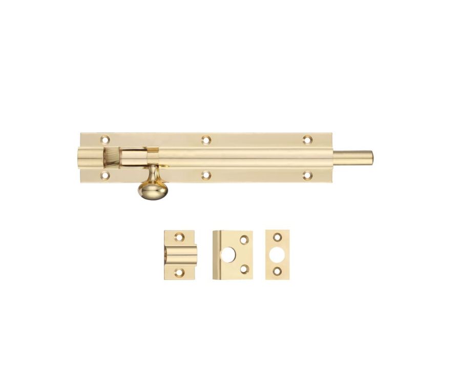 Zoo 150mm x 30mm Fulton & Bray Polished Brass Architectural Barrel Bolt FB57PB