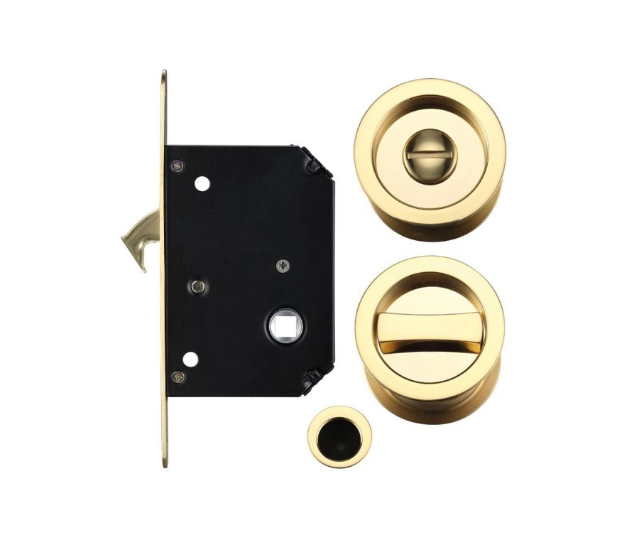 Polished Brass Sliding Door Lock Set | FB81PB