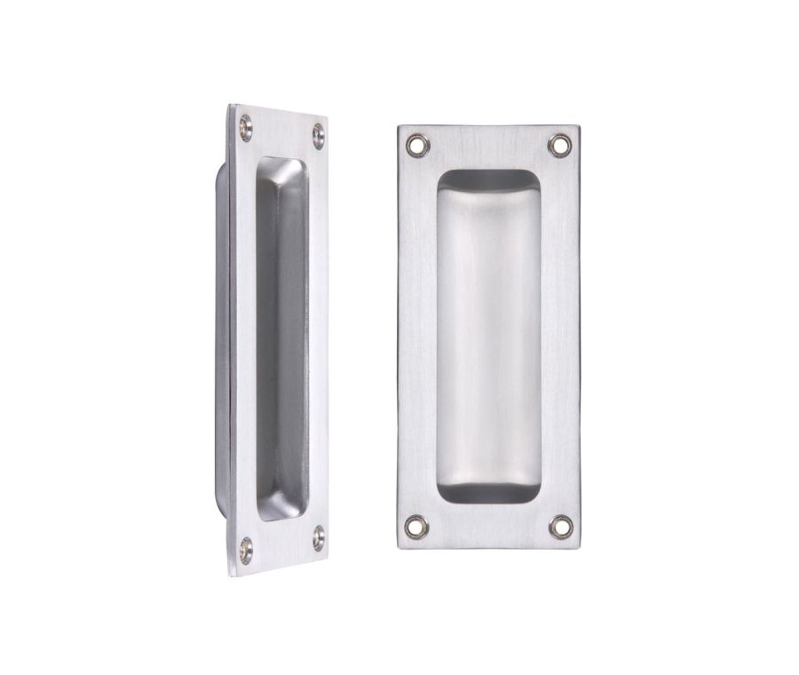 Satin Chrome 102mm Rectangular Flush Pull | FB90SC