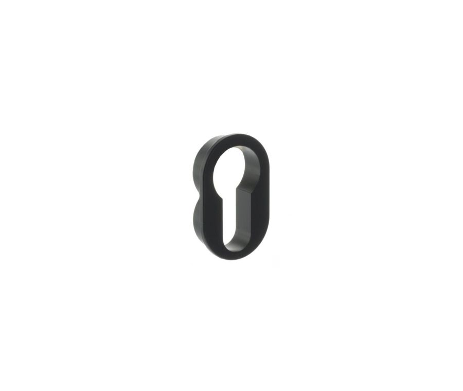 Pair Matt Black Concealed Rose Euro Round Escutcheon | FCRESCEMB