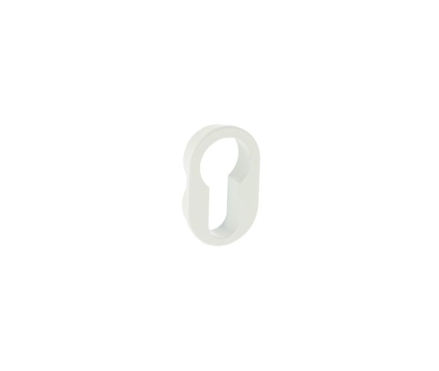 Pair White Concealed Rose Euro Round Escutcheon | FCRESCEWH