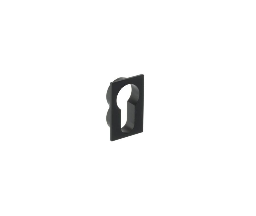 Pair Matt Black Concealed Rose Euro Square Escutcheon | FCSESCEMB