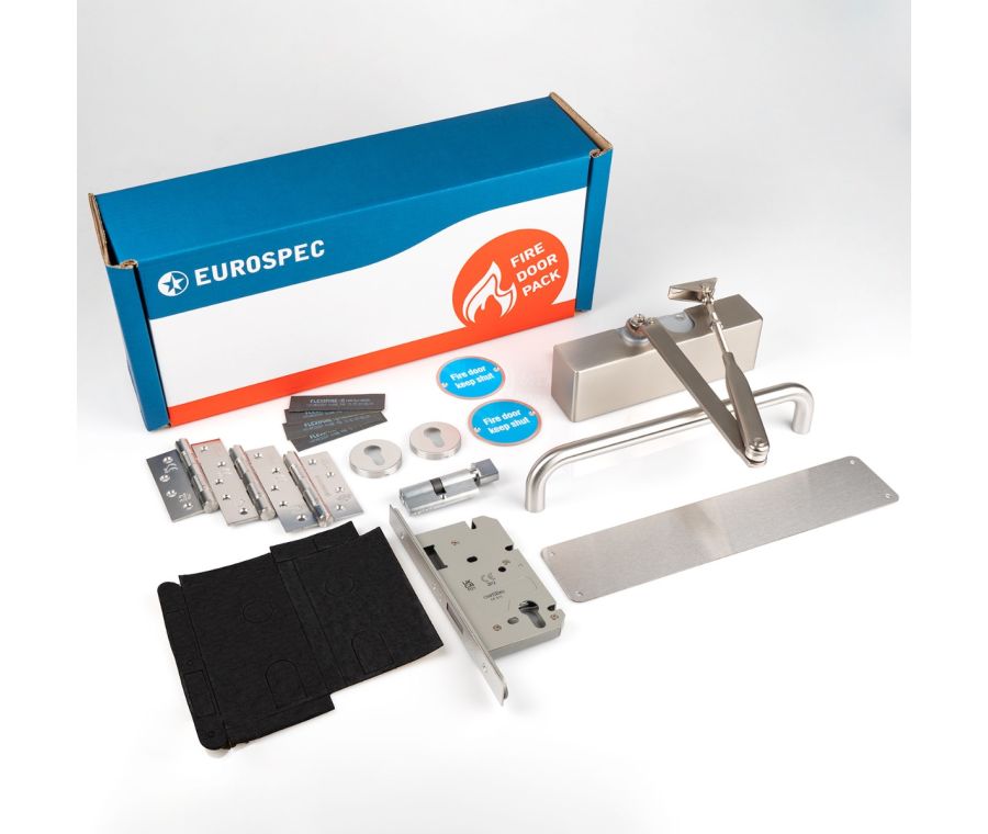 Eurospec Commercial Fire Door Pack - PUSH/PULL DIN LOCKABLE | FDPC1