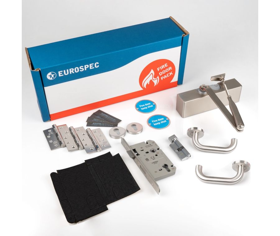 Eurospec Commercial Fire Door Pack - LEVER DIN LOCK | FDPC3