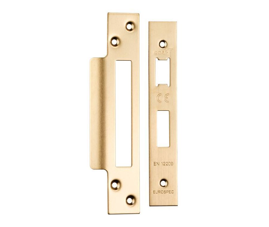 Satin Brass T Forend Strike and Fixing Pack For Sashlocks | FSF5004SB