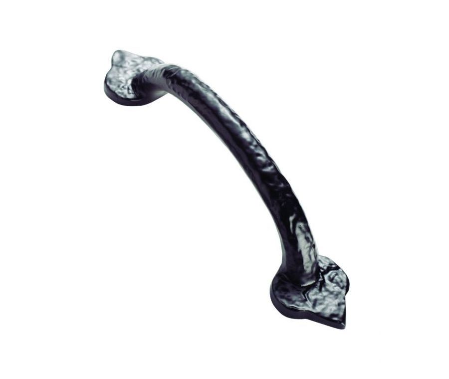 Hammered Black Antique 150mm Fleur de Lys Handle | FTD1068BBA
