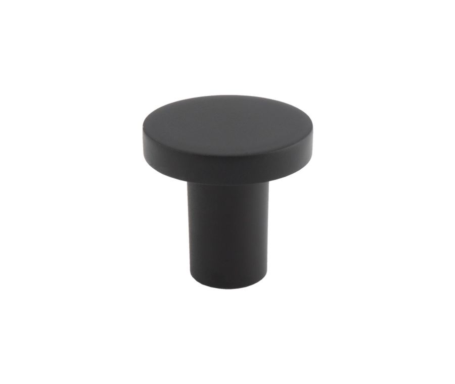 Matt Black 26mm Circular Cupboard Knob | FTD348AMB