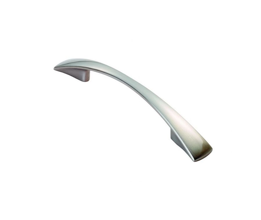 Satin Nickel 137mm Waisted Flat Bow Handle | FTD380ASN