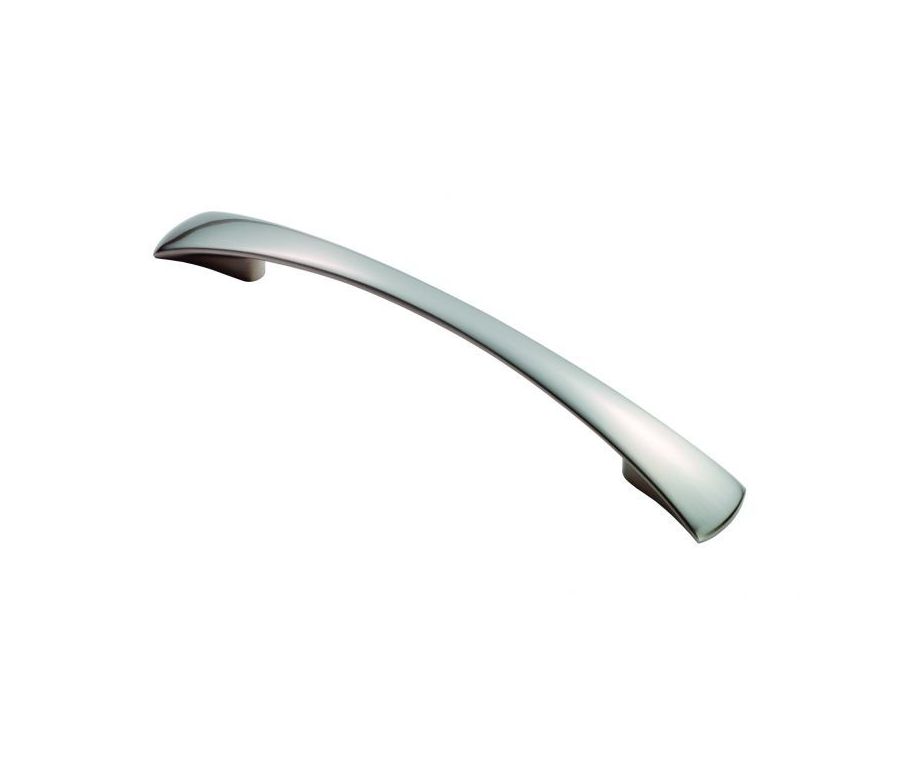 Satin Nickel 172mm Waisted Flat Bow Handle | FTD380BSN
