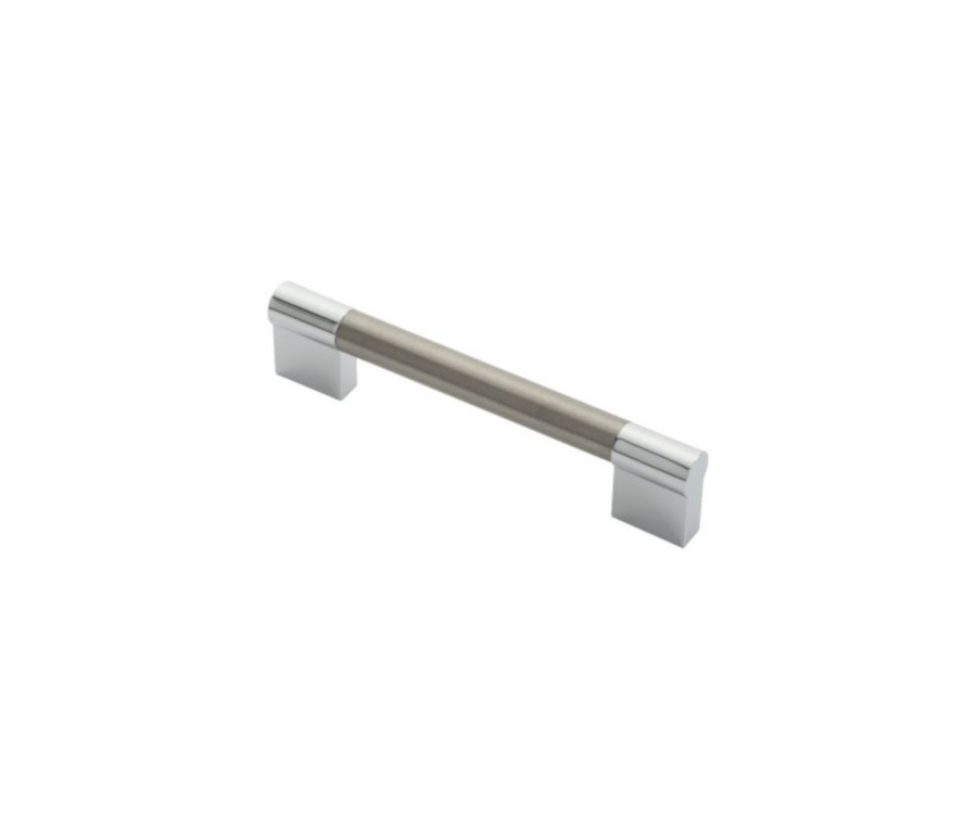Satin Nickel & Polished Chrome 140mm Keyhole Handle | FTD470BSNCP