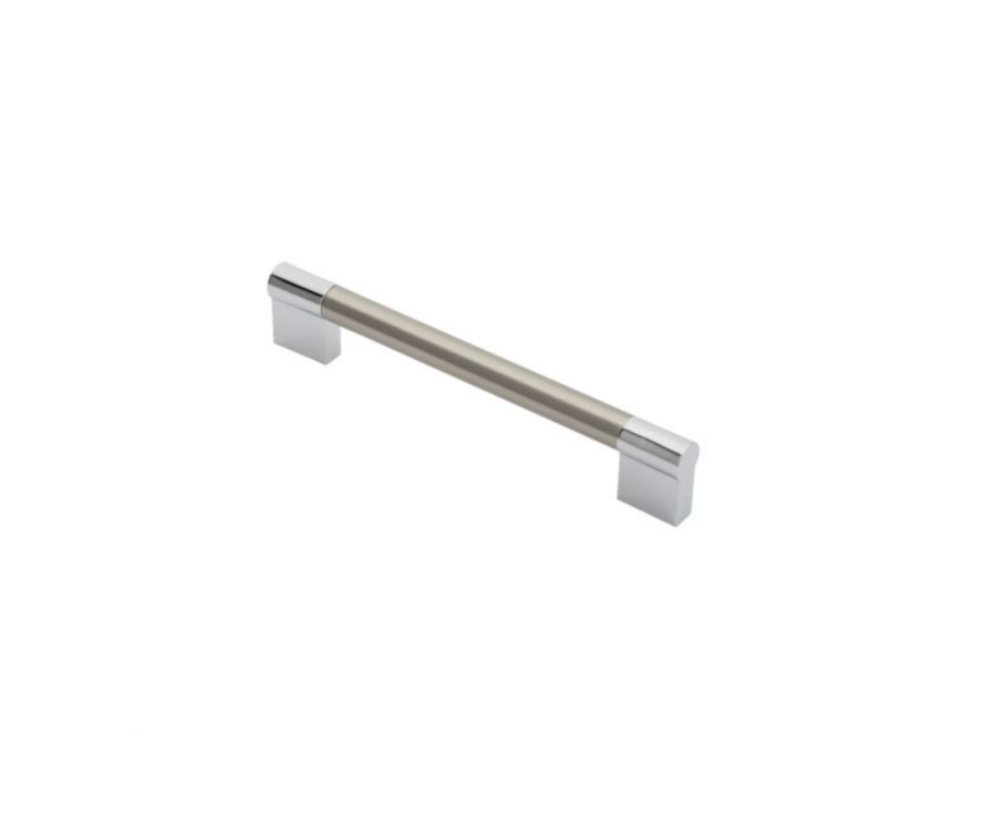 Satin Nickel & Polished Chrome 172mm Keyhole Handle | FTD470CSNCP