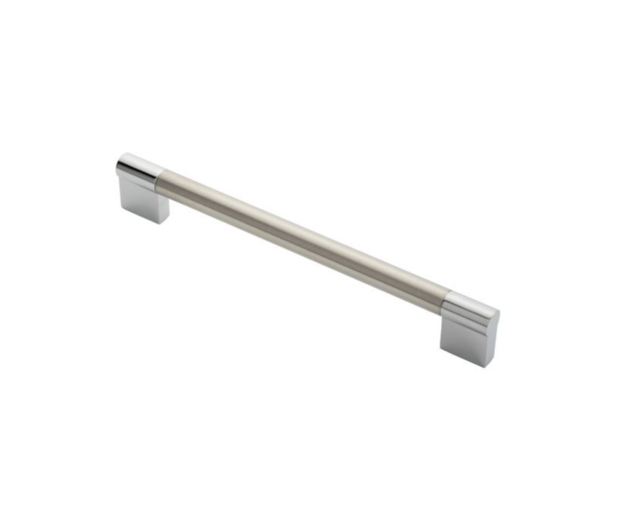 Satin Nickel & Polished Chrome 192mm Keyhole Handle | FTD470DSNCP